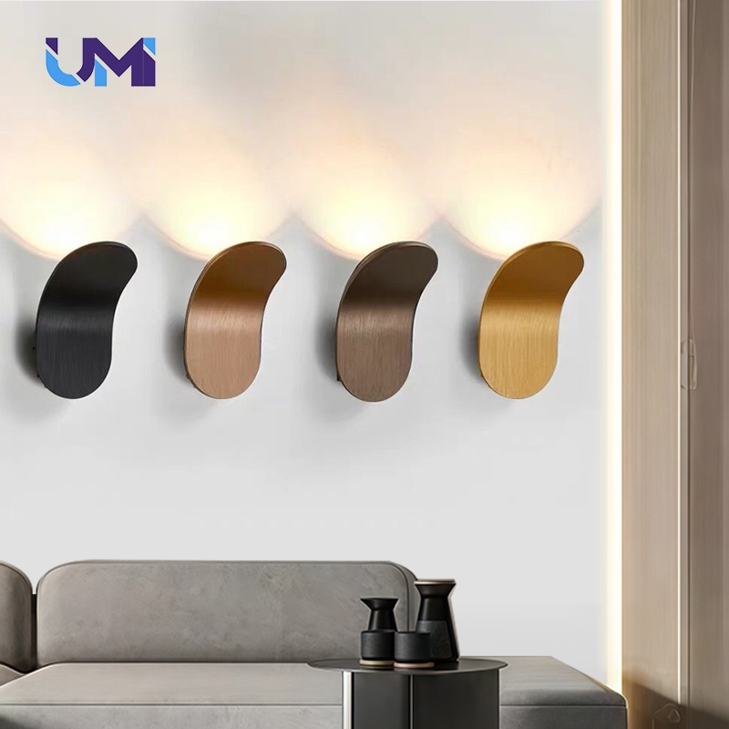 LED Wall Lamp Aluminum Nordic Minimalist Solid Color Wall Mounted Sconce for Living Room Entrance