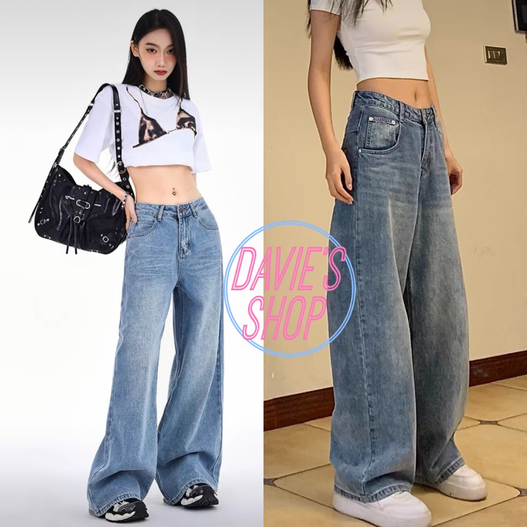 Baggy Jeans Swagger Style Denim Maong Pants for Women Dancer Hiphop Unisex