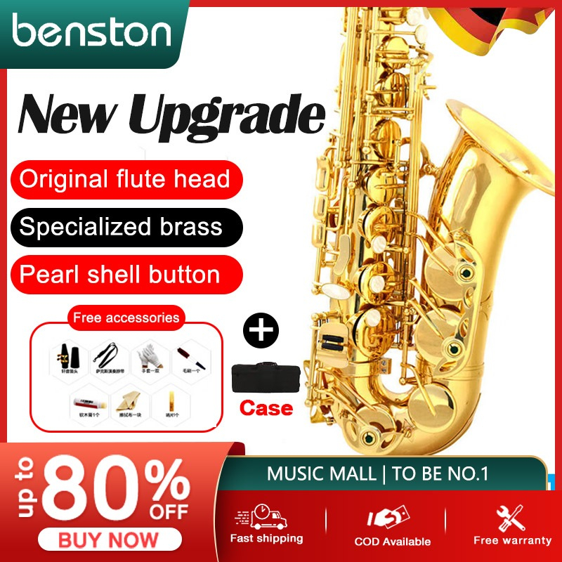 Lacquered Brass Alto Saxophone (E Key) with Carrying Case – Professional Wind Instrument