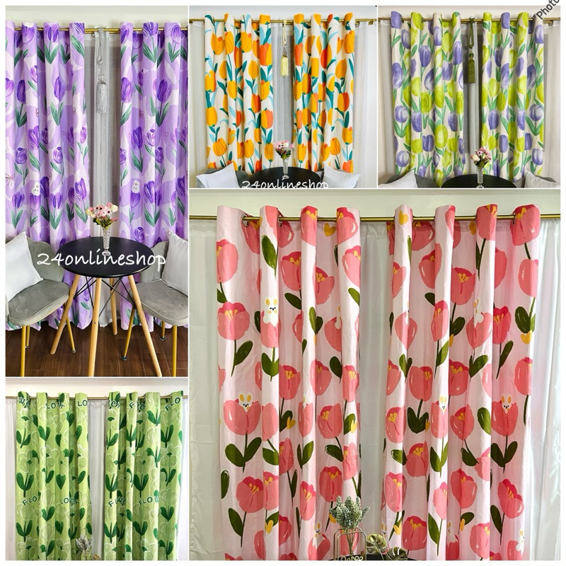 Best Selling Curtains Tulips Ring Curtains by 24onlineshop