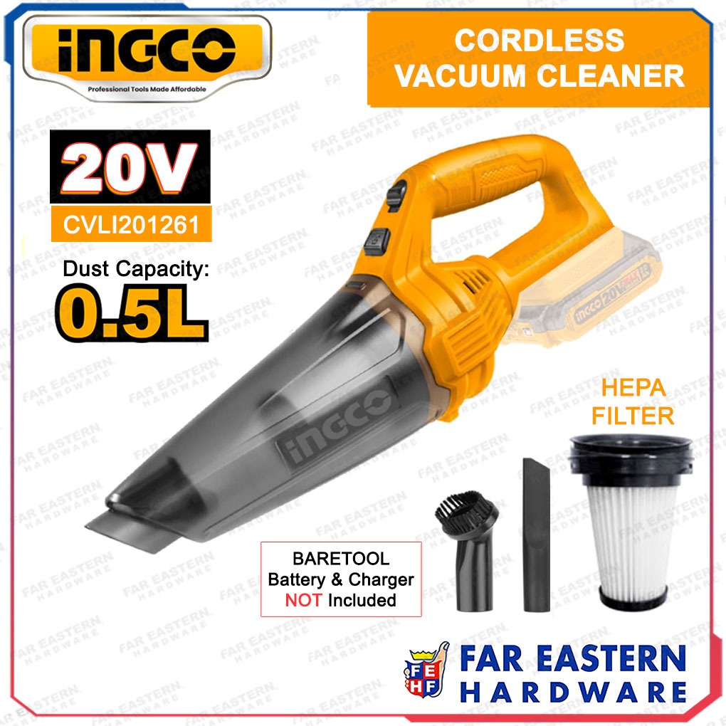 INGCO Cordless Vacuum Cleaner 20V CVLI20126 | CVLI201261 INPTCL