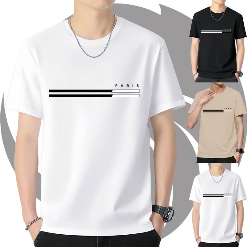 [BUY 1 GET 1] Active Korean simple outdoor casual short-sleeved round neck printed T-shirt for men