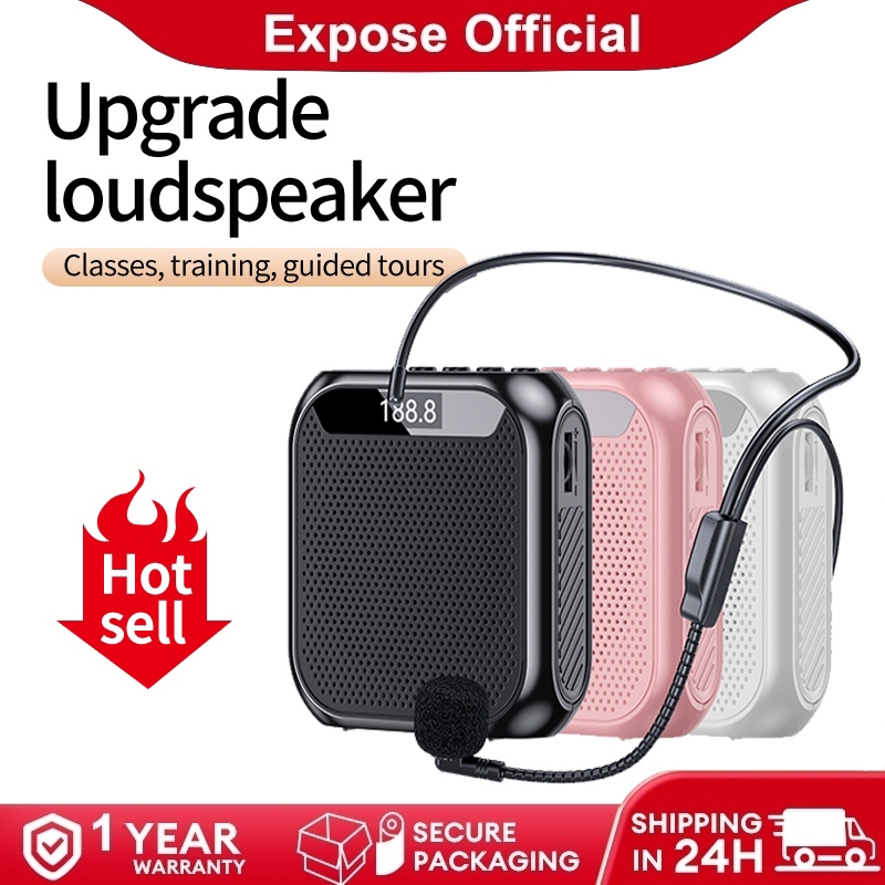 Expose amplifier Mini portable speaker with mic microphone Amplifier With microphon bluetooth Black