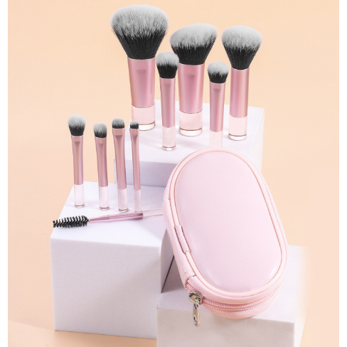 10pcs Portable Makeup Brush Set Eyeshadow Foundation Blush Blender Concealer Beauty Makeup Brush