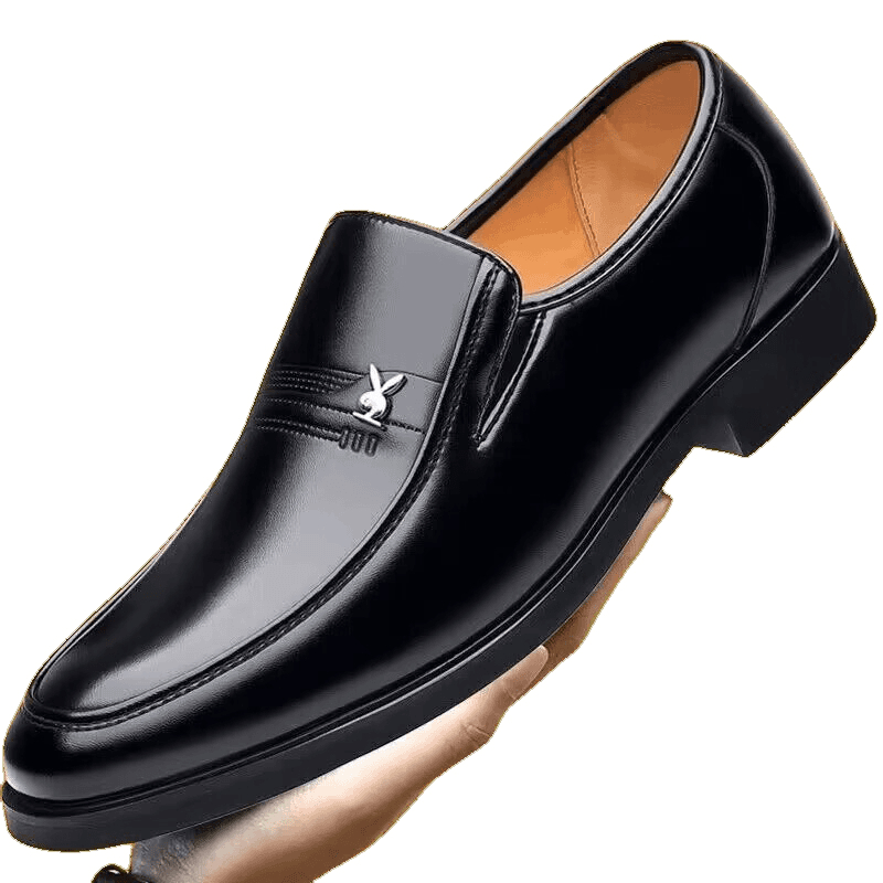 2024 Men's Genuine Leather Shoes Pull On Soft Anti-slip Rubber Loafers Mens Casual Business Shoes