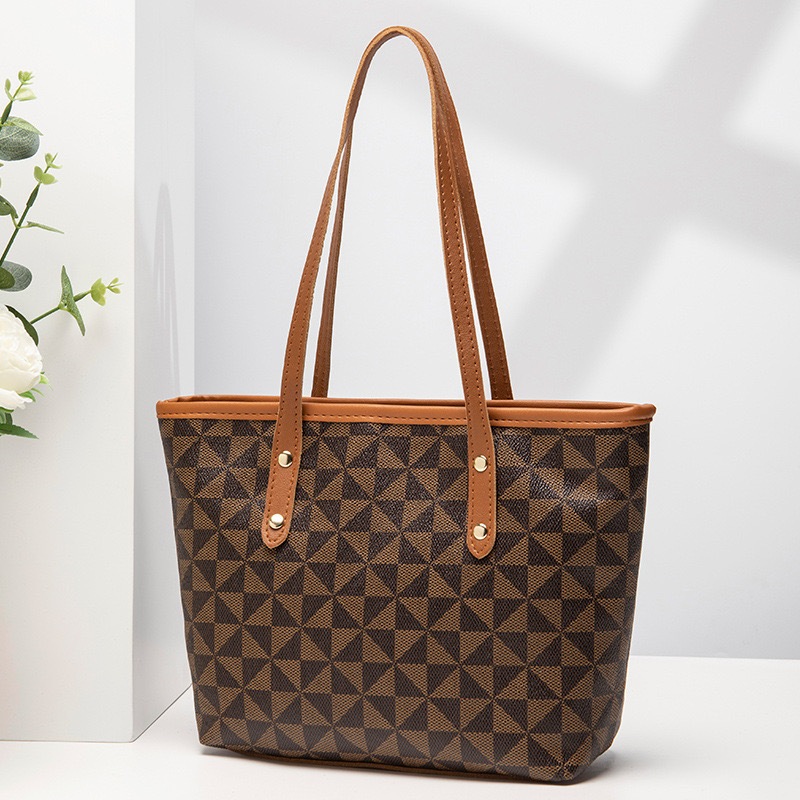 Mumu 3006 Leather Light Luxury PU Tote Bag Fashionable Shoulder Bag For Office Women Students
