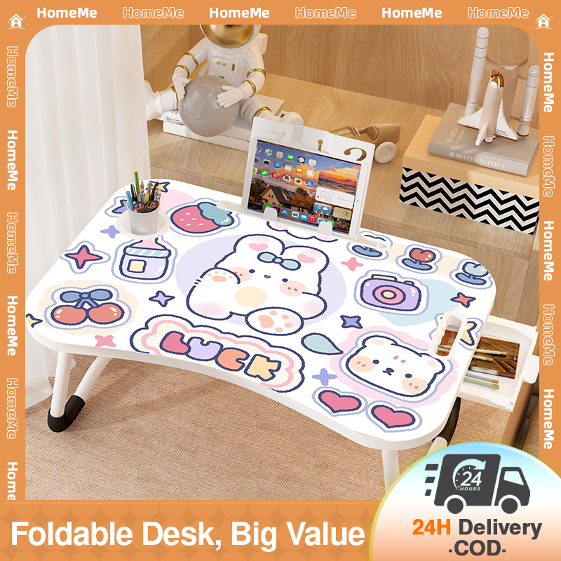 Adjustable Folding Lap Desk with Cup Holder Upgraded Edge Design for Portable Laptop Table Study