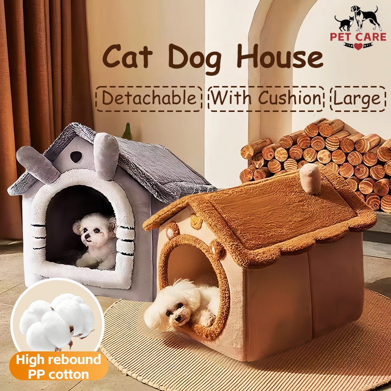 Dog Bed Cat House Removable and Washable Dog House with Bed winter Comfortable Cat Bed