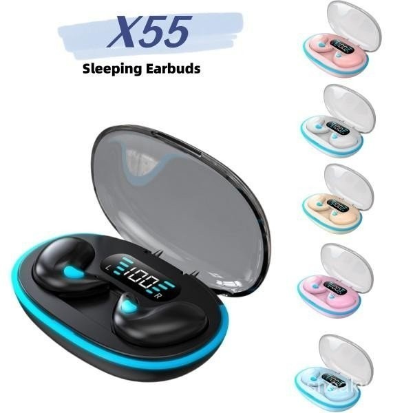 Waterproof BT5.3 Headphones Mini X55 Invisible Sleep Wireless Earphone Stereo Music Headset