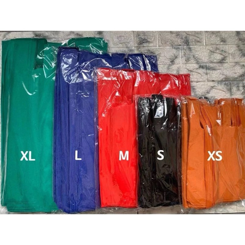 50 Pcs Sando Eco Bag 4 Size Plain Reusable Shopping Tote Handbag Non-woven Vest Packaging ecobag