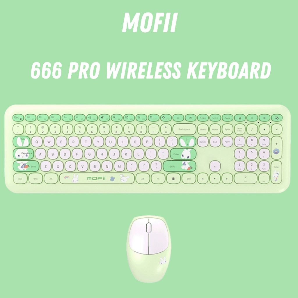 MOFII 666Pro wireless keyboard adorable rabbit design silent keyboard comfortable keyboard new