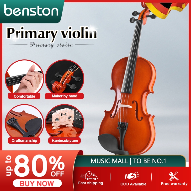 Benston Violin Set Full Size Handmade Wooden Violin Instrument for Kids Adult Beginner Students