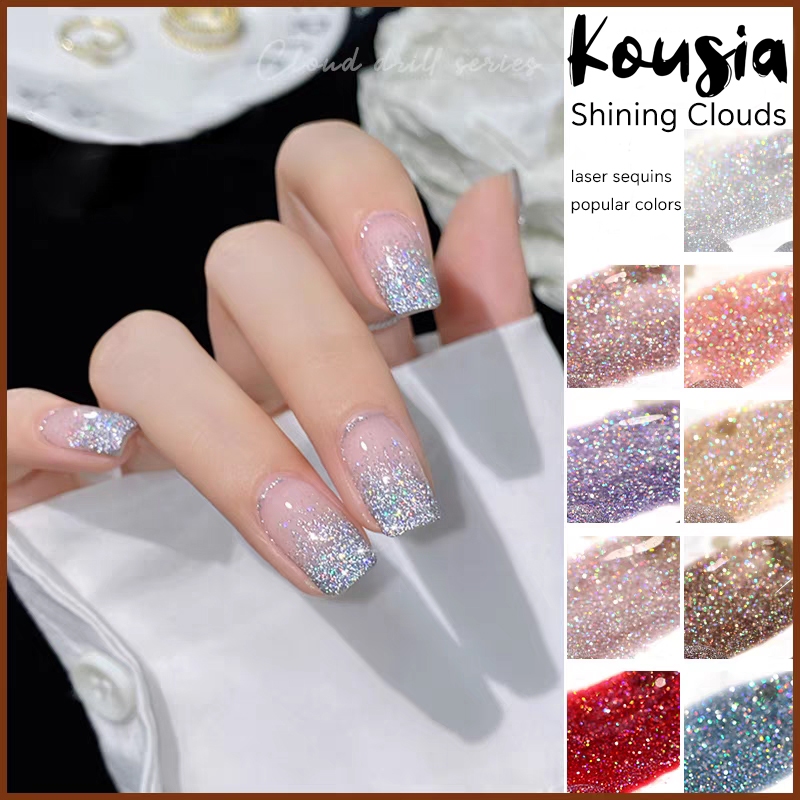 Kousia Shining Clouds Glitter Gel Polish Platinum Gel Polish High Density Glitter Gel Nail Art DIY