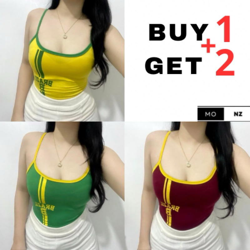 BUY 1 GET 2 (3PCS) BRASIL Spag sando Camisole top Womenswear Sleeveless Casual