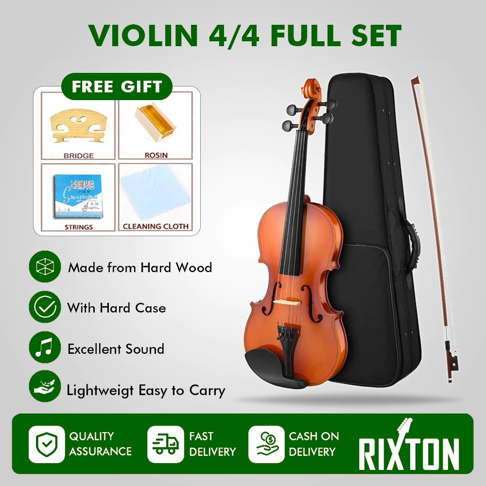 RIXTON Professional 4/4 Violin Full Set of Rosin Free Packaging Orchestral Instruments