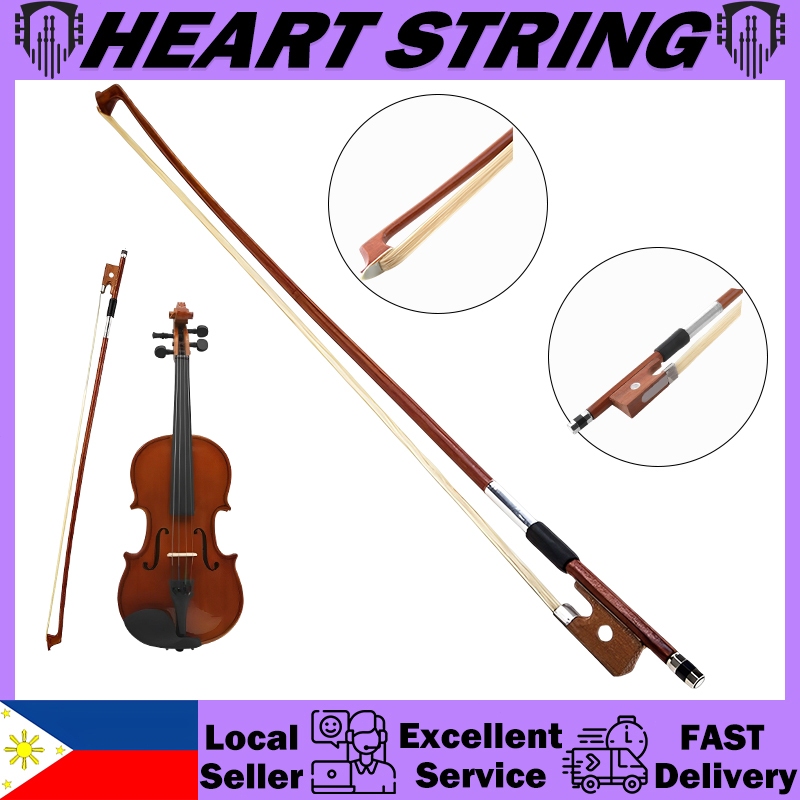 Heart String Violin Bow 4/4 1/8 1/4 1/2 3/4 Violin Bow Horsehair Wood Stick Violin Accessories