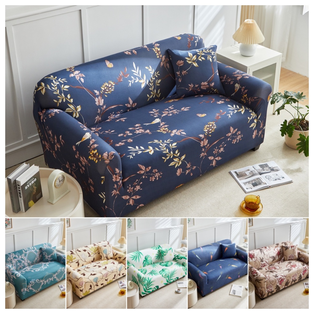[PH STOCK& COD] Elastic Sofa Cover Seat Cover L Shape Sofa Regular Stretchable 1/2/3/4-seater
