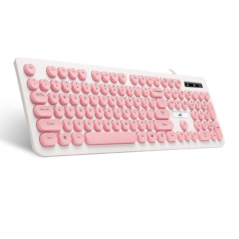 Zeus K-100 ( SteamPunk ) Retro Round Keycaps 104 Keys Keyboard / Mourse For Gaming And Office