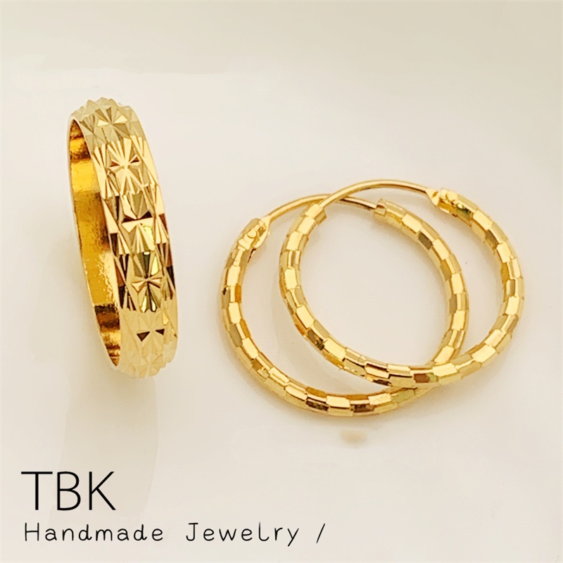 TBK 24K Bangkok Gold Earrings Ring Jewelry Set 1413s
