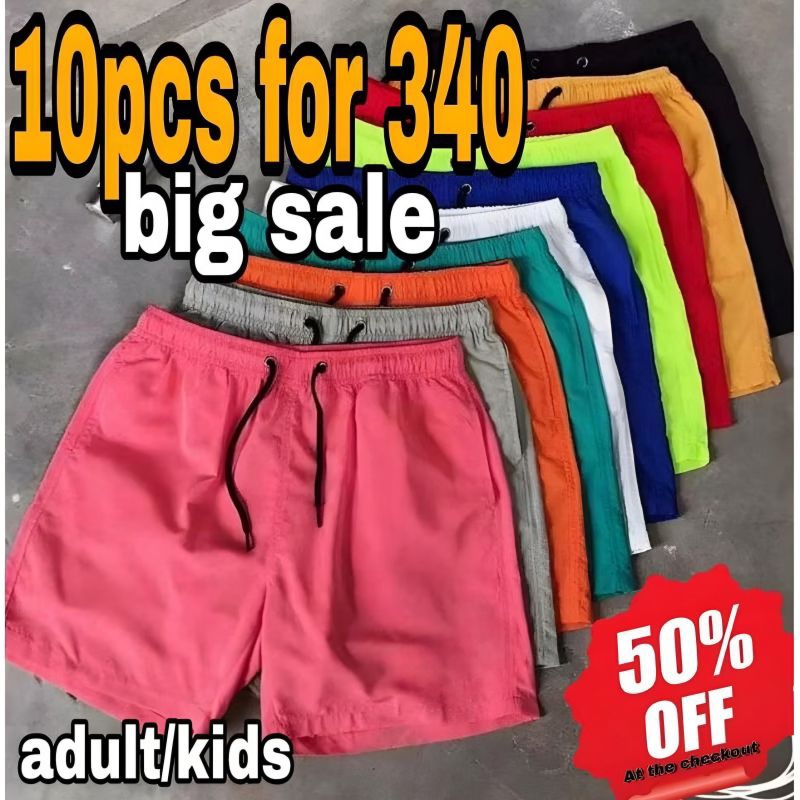 Taslan Shorts Men Women( 10pcs for 340) ASSORTED COLORS