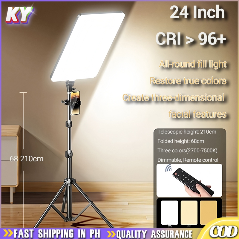 LED Panel Light Video Light Studio Fill Light 11/16/19/24 Inch with Tripod for Photography Makeup