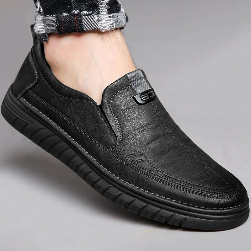 Men’s Business Leather Loafers Formal Slip-On Dress Shoes Casual Summer Black Flats 39-44