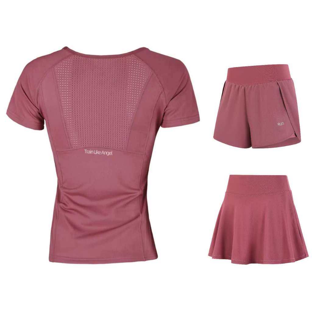 Women's sports tights running fitness casual dry fit T-shirts shorts terno set 1688 （One piece per）