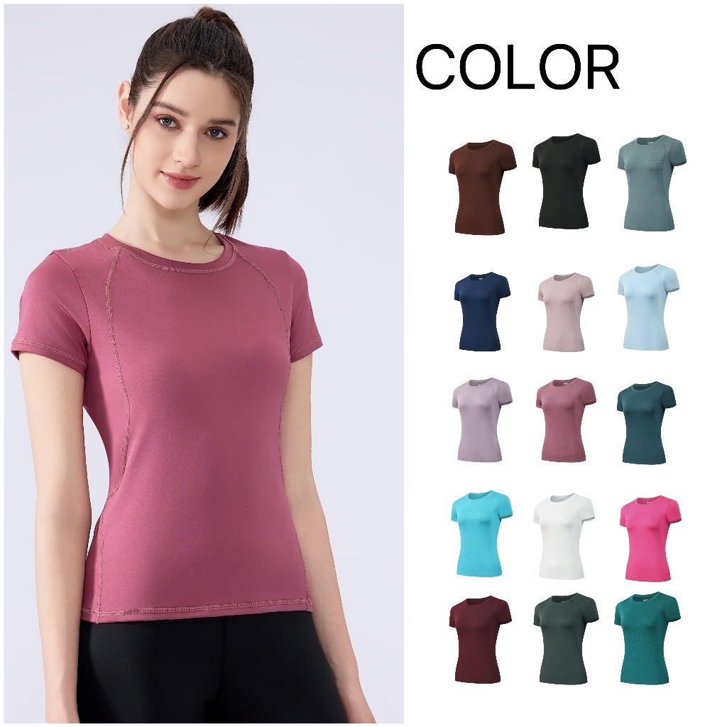 Yoga Sports T-shirts Quick Running Shirts Sports Fitness TOP For Women 2807