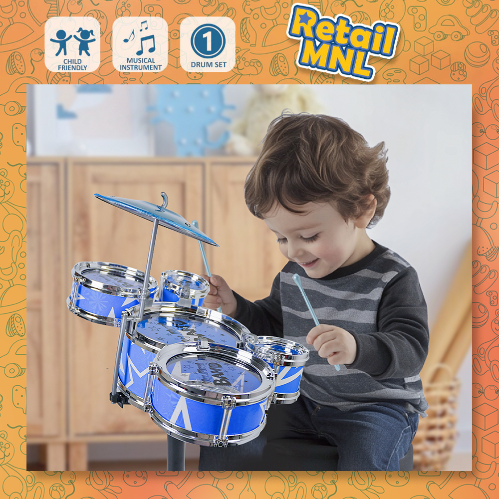 Retailmnl MINI Drums Kit Simulation Jazz Percussion Music Instrument Toys for Kids