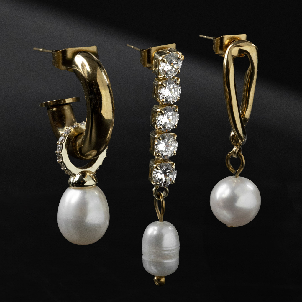 Burvon Pearl Collection Earrings (Simple & Elegant Jewelry)