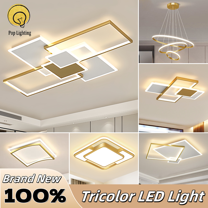 (COD)LED chandelier ceiling light Remoter Tricolor ceiling lights for living room lights for ceiling