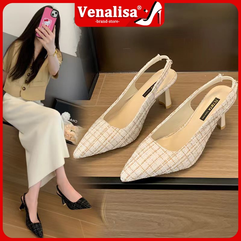 Venalisa Women's High Heels Pointed Shoes 3 inches Suitable For Office Leisure Travel Korean Version
