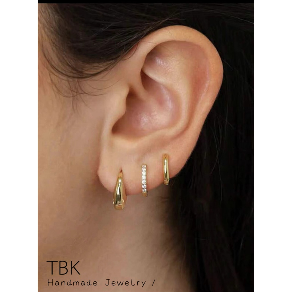 TBK Women's 14K Gold Stud Earrings Golden Fashion Stud Earrings 2965e
