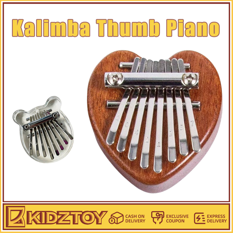 8 Keys Kalimba Good Accessory Pendant Gift Marimba Transparent Crystal And Wooden Material