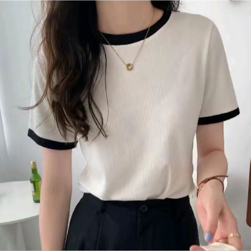 LorielleFashion Binding Round Neck Tee Full Length Tshirt For Women