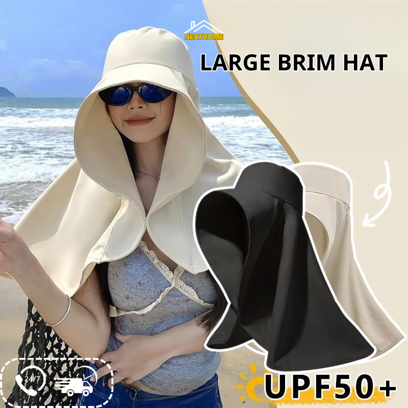 Neck Protection Sun Hat Outdoor Anti-Uv Bucket Hat Foldable Sunscreen Hat Beach Sun Hat for Women