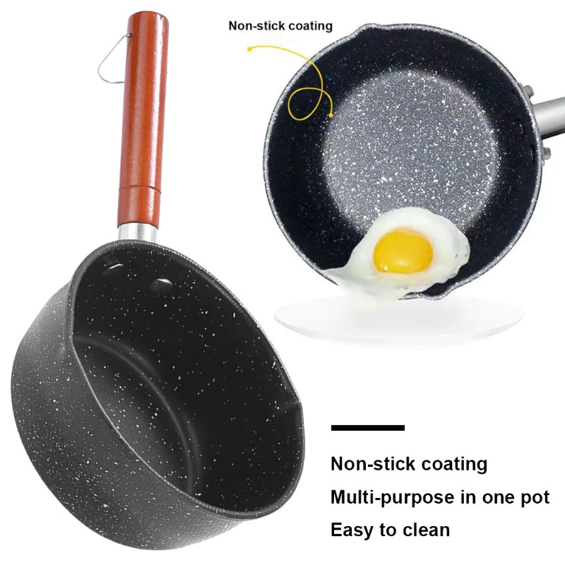 16cm Sauce Pan with Lid Fried Boil Baby Food Milk Non-stick Cooking Pot Cooker Kitchenware Cookware