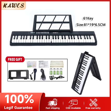 KAWES 61 Keys Folding Keyboard Piano Portable Full Weighted Keyboard Electric Piano For Beginner