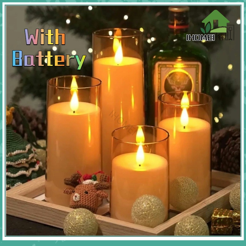 Led Flameless Candle For Altar Home Wedding Party Christmas Decor