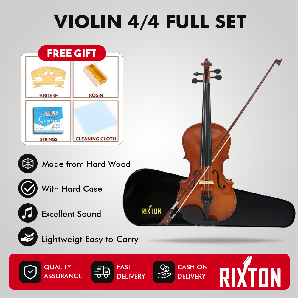 RIXTON Professional Music Violin 4/4 Full Set of Rosin Free Packaging Orchestral Instruments