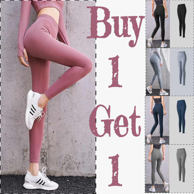 【BUY 1 TAKE 1】Sports Leggings Women High Waist Quick Dry Stretchable Pants Gym Yoga Running Workout