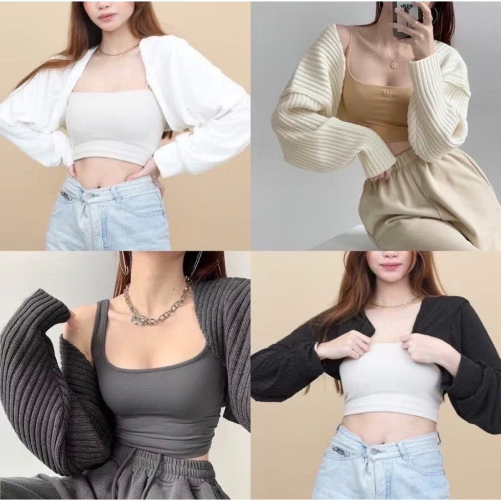 BUY 1 TAKE 1 (2PCS) Lucy cardigan Blazer Rib-Knit Long sleeve Top Knitwear Womenswear Check fits bc