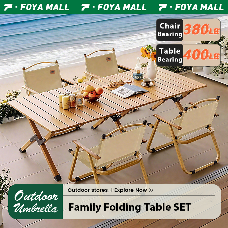 Camping Table Chairs Set 2-6 People Portable Kermit Family Outdoor Folding Table Chairs Set