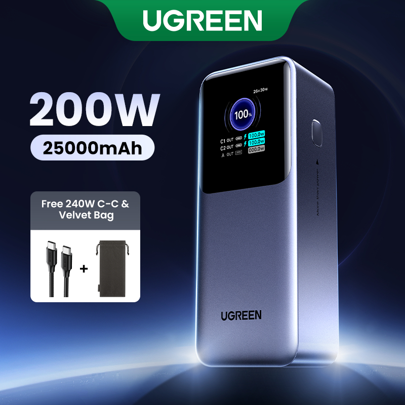 UGREEN Laptop PowerBank 25000mAh 200W 20000mAh 165W 130W Super Fast Charging for Laptop Dell MacBook