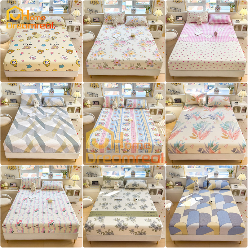 NEW！3 in 1 Bed Sheet Bedding Set Bedsheet Doubl Size Bedsheet Queen Size Cotton Garterized Bed Sheet