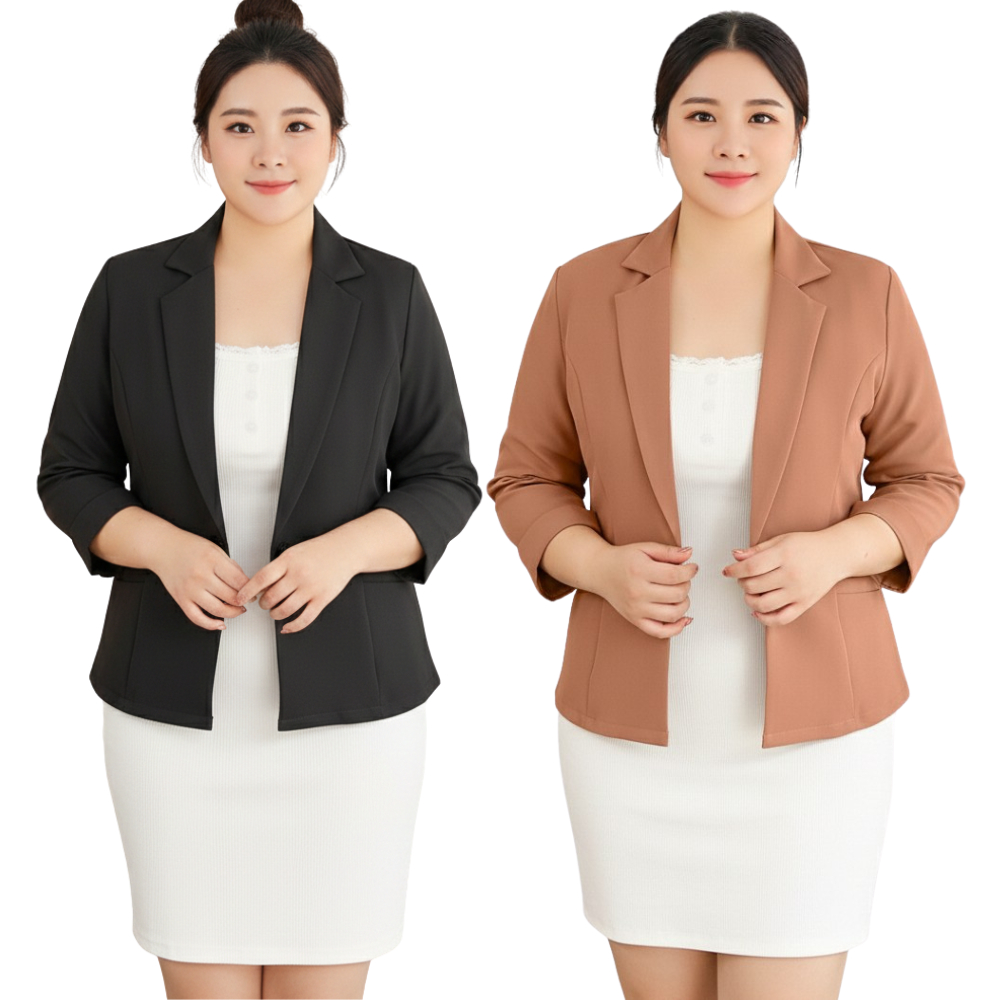 Women's Blazer S to 3XL 3/4 Sleeve Single Button With Side Pockets #8119 Office Formal Suit