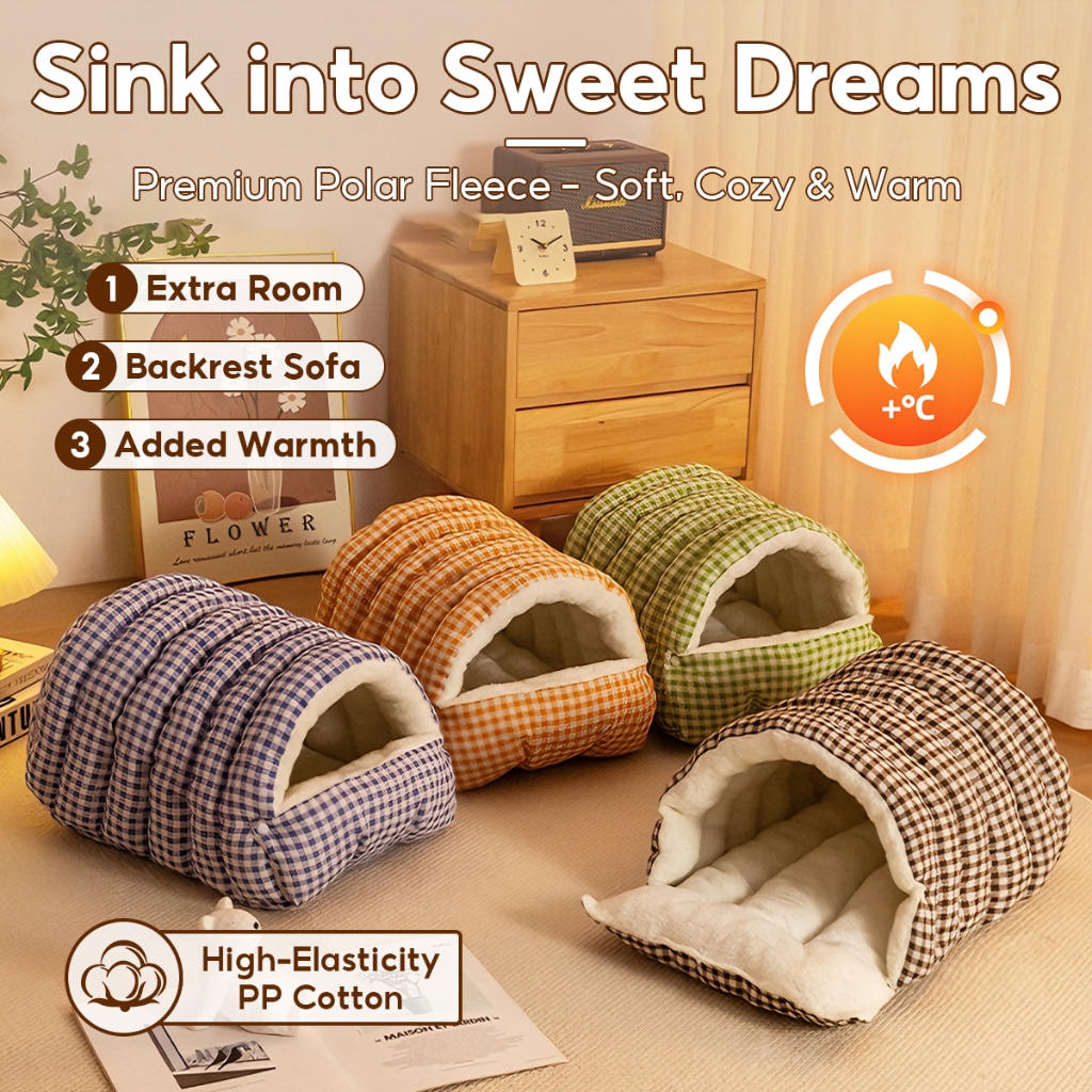 Pet Bed Cat/Dog Bed Cartoon Bed Pet House Comfortable Warm Furry Cat Bed Washable