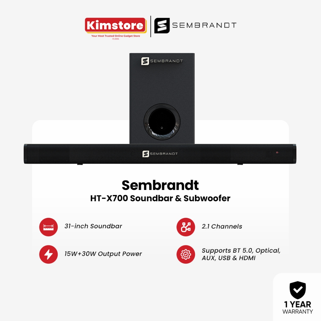 Sembrandt HT-X700 Soundbar with Subwoofer