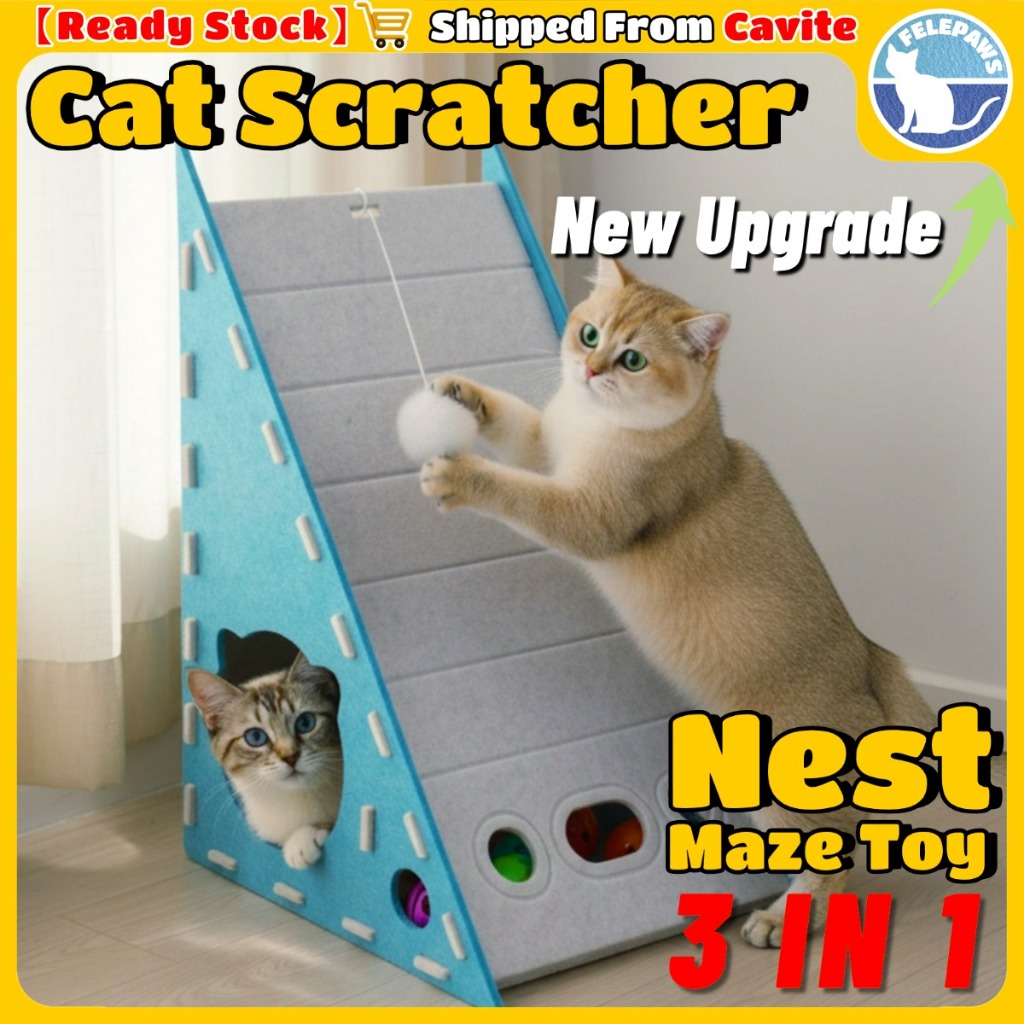 3in1 Felt Cat Scratching Post Cat House Cat Bed Cat Nest with Scratcher Cat Condo