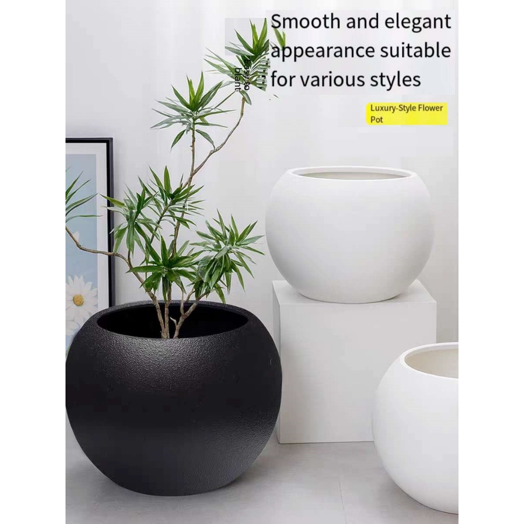 Nordic-style spherical plastic flower pot, a luxurious and high-end living room flower pot/vase.